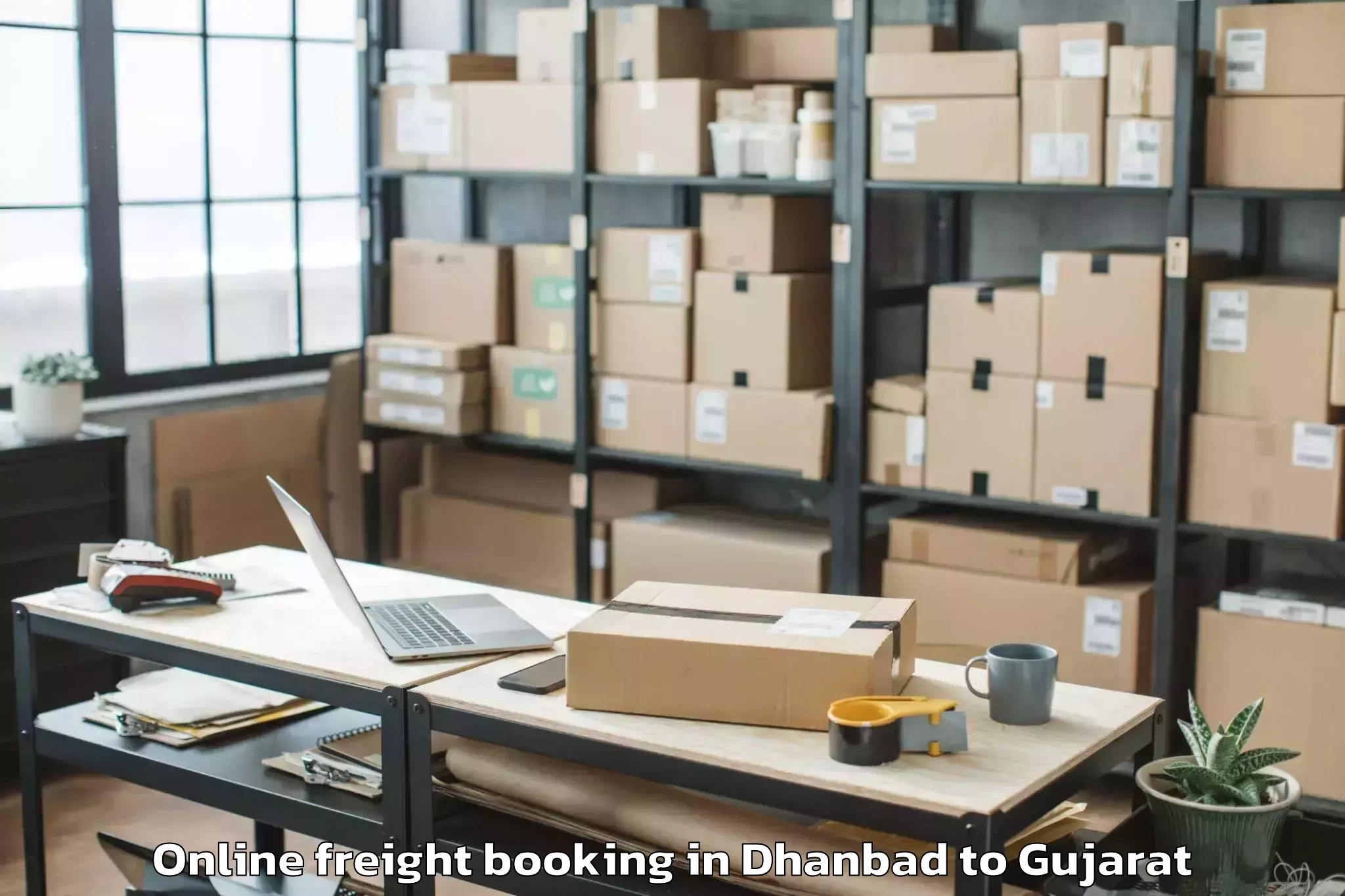 Hassle-Free Dhanbad to Bhanvad Online Freight Booking